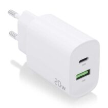 Aisens Cargador 20W - 1xUSB-C PD3.0 - 1xUSB-A QC3.0 - Color Blanco