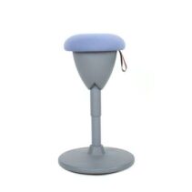 Cromad Design Taburete Multiusos - Asiento con Altura Ajustable - Giro de 360º - Tejido a Prueba de Agua - Color Azul Claro/Gris