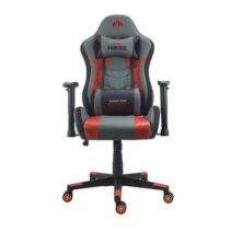 Cromad Serie Phoenix Silla Gaming - Altura Regulable con Piston de Gas Clase 2 - Reclinable hasta 180º - Cojines Lumbar y Cervical - Color Gris/Rojo/Negro