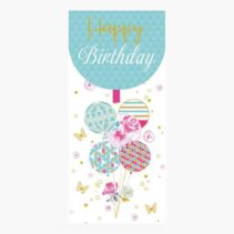 Pictura Tarjeta Money Cards - Tarjeta de Regalo Vertical - Tematica Globos - 9.6x21.3cm - Embolsada Individualmente - Incluido Sobre Blanco - Papel con Certificacion FSC