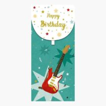 Pictura Tarjeta Money Cards - Tarjeta de Regalo Vertical - Tematica Guitarra - 9.6x21.3cm - Embolsada Individualmente en Celofan - Incluido Sobre Blanco - Papel con Certificacion FSC