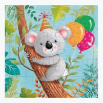 Pictura Tarjeta Puzzle - 15.5x15.5cm - Tematica Koala - 25 Piezas - Incluye Sobre Blanco - Certificacion FSC