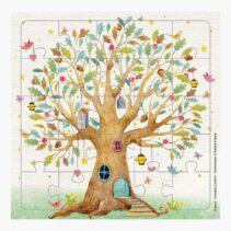 Pictura Tarjeta Puzzle - 15.5x15.5cm - Tematica Arbol Casa - 25 Piezas - Incluye Tarjeta Plegada y Sobre Blanco - Certificacion FSC