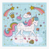 Pictura Tarjeta Puzzle Unicornio - 15.5x15.5cm - 25 Piezas - Tematica Unicornio - Incluye Tarjeta Plegada y Sobre Blanco - Certificacion FSC