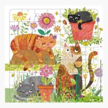 Pictura Tarjeta Puzzle de Gatos - 15.5x15.5cm - 49 Piezas - Tematica Felina - Incluye Sobre Blanco - Certificacion FSC