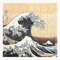 Pictura Tarjeta Puzzle - 15.5x15.5cm - Tematica La Gran Ola de Kanagawa - 49 Piezas - Incluye Tarjeta Plegada y Sobre Blanco - Certificacion FSC