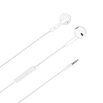 DCU Tecnologic Auriculares Jack 3.5mm Estereo Blanco con Microfono y Control de Volumen - Microfono Integrado para Llamadas Manos Libres - Control de Volumen para Ajustar la Intensidad del Sonido - Color Blanco