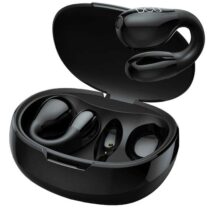 DCU Tecnologic Auriculares Bluetooth - Sonido de Alta Calidad - hasta 30H de Uso con la Caja de Carga - Conexion Inalambrica hasta 10m - Diseño Comodo y Elegante - Color Negro