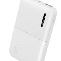 DCU Tecnologic Power Bank Triple Salida 2 USB + USB C 5.000Mah - Triple Salida para Cargar Varios Dispositivos - Capacidad de 5000 mAH para Cargar en Cualquier Momento - Color Blanco