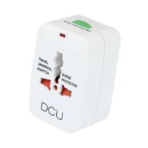 DCU Tecnologic Adaptador de Viaje Universal - Conecta tus Dispositivos en Cualquier Pais - Voltaje y Corriente Ideales para tus Necesidades - Color Blanco