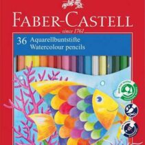 Faber-Castell Classic Colour Acuarelable Pack de 36 Lapices de Colores Hexagonales Acuarelables + Pincel - Resistencia a la Rotura - Colores Surtidos