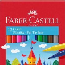 Faber-Castell Castle Pack de 12 Rotuladores - Tinta con Base de Agua Lavable - Colores Surtidos