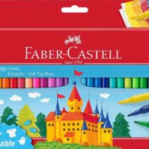 Faber-Castell Castle Pack de 50 Rotuladores - Tinta con Base de Agua Lavable - Colores Surtidos