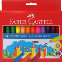 Faber-Castell Jumbo Pack de 24 Rotuladores Punta Gruesa - Tinta con Base de Agua Lavable - Colores Surtidos