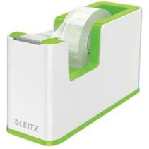 Leitz WOW Dispensador de Cinta Adhesiva - Para Rollos de hasta 19mm x 33m - Incluye Cinta Autoadhesiva Escribible - Color Blanco/Verde