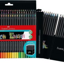 Faber-Castell Black Edition Pack de 50 Lapices de Colores - Mina Supersuave - Madera Negra - Ideales para Dibujo sobre Papel Claro