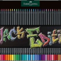 Faber-Castell Black Edition Caja Metalica de 36 Lapices de Colores - Mina Supersuave - Madera Negra - Ideales para Dibujo sobre Papel Claro