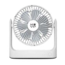 Muvip Ventilador de Sobremesa Portatil 5.5W 18cm de Diametro - 3 Velocidades - Angulo Ajustable hasta 360º - Autonomia hasta 15h - Color Blanco