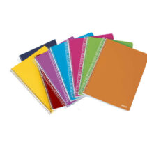 Ancor Classic Stripes Cuaderno Espiral Tamaño Folio Cuadriculado 4x4mm - 80 Hojas 90gr - Tapa de Plastico - Colores Surtidos