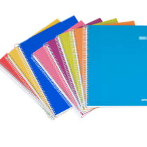 Ancor Classic Stripes Cuaderno Espiral Tamaño A5 Cuadriculado 4x4mm - 80 Hojas 90gr - Tapa de Carton Plastificado - Colores Surtidos