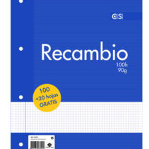 Ancor Recambio de 120 Hojas 90gr Tamaño A4 Cuadriculado 4x4mm - 4 Taladros