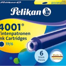 Pelikan 4001 TP/6 Pack de 6 Cartuchos - Tinta de Alta Calidad - Compatible con Plumas Estilograficas - Color Azul Real