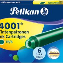 Pelikan Caja de 6 Cartuchos 4001 TP/6 - Recambio para Pluma Estilografica - Color Verde Oscuro