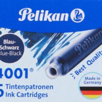 Pelikan Caja de 6 Cartuchos 4001 TP/6 - Tinta de Alta Calidad - Compatible con Plumas Estilograficas - Color Azul/Negro