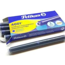 Pelikan 4001 GTP/5 Pack de 5 Cartuchos Largos - Tinta de Alta Calidad - Compatible con Plumas Estilograficas - Color Azul Real