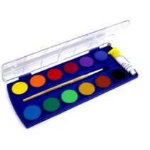 Pelikan Acuarelas Escolares - 12 Colores - Acuarela Escolar F355 - Caja de 12 Colores + 1 Pincel - Faciles de Diluir - Resistentes a la Luz