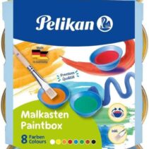 Pelikan Acuarelas Kids - Pocillos Separables - Pincel Jumbo Incluido - Faciles de Diluir - Resistentes a la Luz - Caja con Pestillo - Colores Surtidos