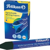 Pelikan Pack de 12 Ceras para Marcar - Resistente al Agua - Facil de Borrar - Ideal para Resaltar Texto - Color Negro