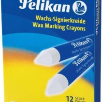 Pelikan Pack de 12 Ceras para Marcar - Punta Resistente - Ideal para Resaltar Textos - Color Blanco