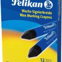 Pelikan Pack de 12 Ceras para Marcar - Punta Resistente - Ideal para Resaltar Textos - Color Negro