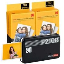 Kodak Mini 2 Retro Pack de Impresora Fotografica Portatil Bluetooth + 60 Hojas de Papel Fotografico - Formato de Impresion 5