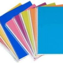 Ancor Classic Stripes Cuaderno Espiral Tamaño Folio Raya Horizontal - 80 Hojas 90gr - Tapa de Carton Plastificado - Colores Surtidos