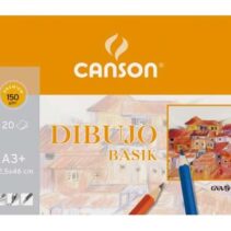 Canson Basik Bloc de Dibujo de 20 Hojas A3 150gr - Medidas 32.5x46cm - Color Blanco