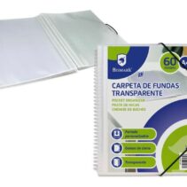 Bismark Carpeta Espiral con 60 Fundas Transparentes A4 - Polipropileno - Portada Personalizable - Espiral Plastica Indeformable - Apertura 360 Grados - Gomas de Cierre