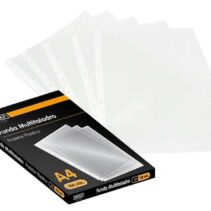 Ingraf Pack de 100 Fundas Multitaladro A4 Transparentes 70 Micras - Acabado Granulado