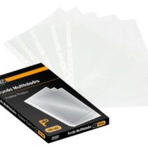 Ingraf Pack de 100 Fundas Multitaladro Folio Transparentes 70 Micras - Acabado Granulado