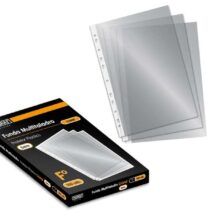 Ingraf Pack de 100 Fundas Multitaladro Folio Transparentes - Acabado en Cristal