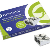 Bismark Afilalapiz Metalico Doble para Lapices Normales o Gruesos - Color Acero