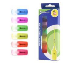 Bismark Pack de 6 Mini Marcadores Fluorescente Neon - Alta Visibilidad - Tinta de Secado Rapido - Punta Resistente - Ideal para Subrayar y Resaltar - Colores Surtidos