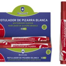 Bismark Rotulador para Pizarra - Tinta a Base de Alcohol - Punta Media de Fibra Acrilica - Punta Redonda - Color Rojo