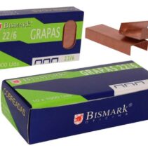 Bismark Caja de 1000 Grapas de Alambre de Alta Calidad Modelo 22/6 - Cobreadas