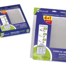 Bismark Pack de 4+1 Forralibros Ajustable 28x55cm - Ideal para Uso Escolar - Transparente