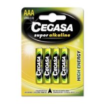 Cegasa Super Alcaline Pack de 4 Pilas LR03 AAA - Alta Tecnologia - Fiabilidad - Elevado Rendimiento - Maximas Prestaciones