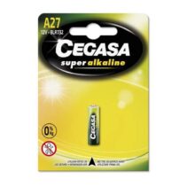 Cegasa A27 Pack de 1 Pila Alcalina A27 12V - Alta Tecnologia - Fiabilidad - Elevado Rendimiento - Maximas Prestaciones