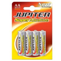 Jupiter Pack de 4 Pilas Alcalinas LR6 AA - Alta Tecnologia - Fiabilidad - Elevado Rendimiento - Maximas Prestaciones