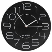 Bismark Reloj Oficina Numeros Blancos sin Cristal - Manecillas de Aluminio - Color Negro